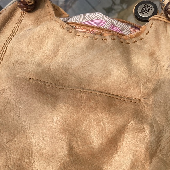 The Sak Tan Leather Hobo Handbag - Picture 7 of 11